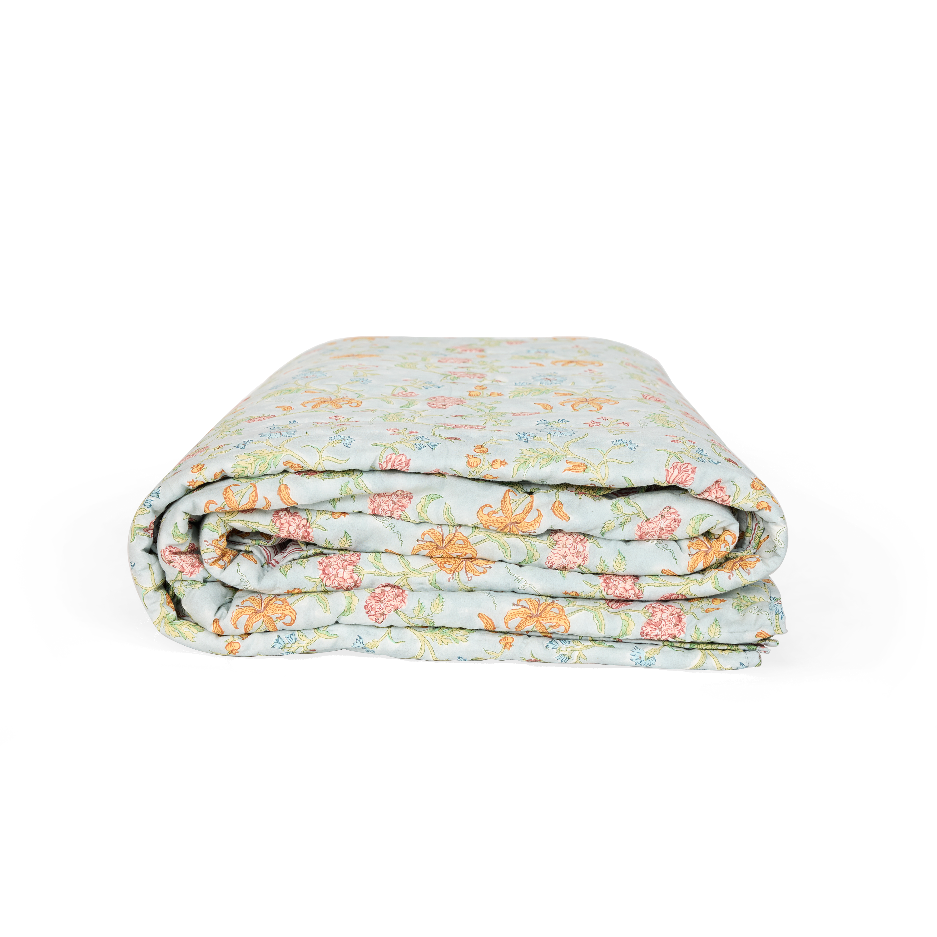 Neel Bagh - Reversible Hand Block Printed Cotton Quilt (90" x 108")