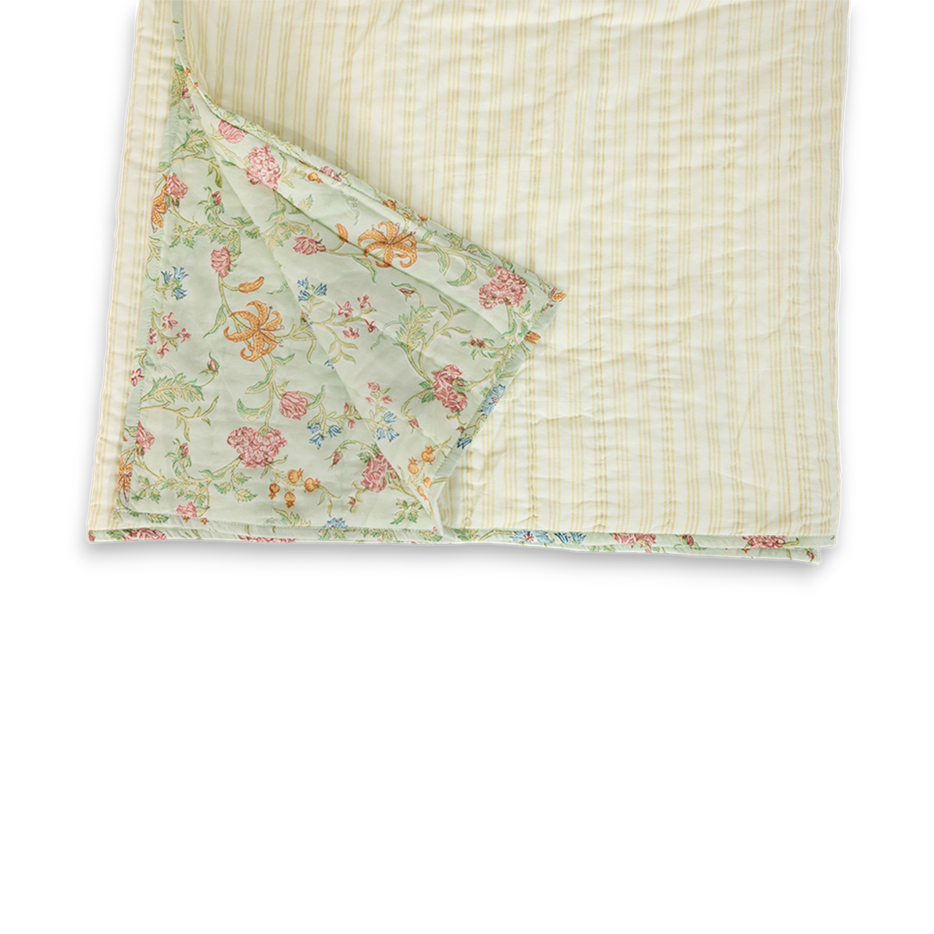 Spring Meadow – Hand Block Printed Cotton Quilt (90" x 108")