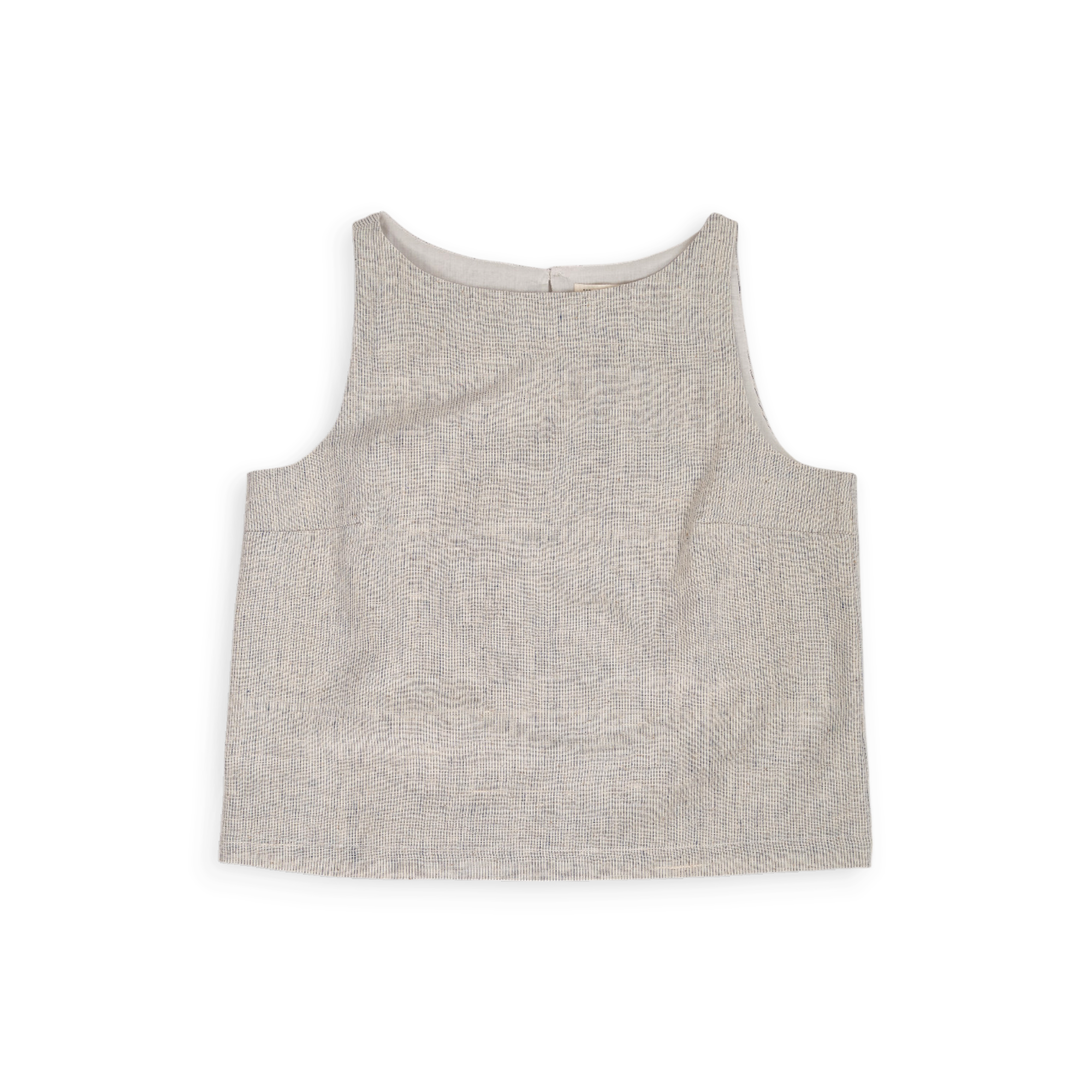 Nama Top – Kala Cotton Handwoven Stripe Top (Sleeveless | Natural Indigo Pinstripes | Sizes S–L)