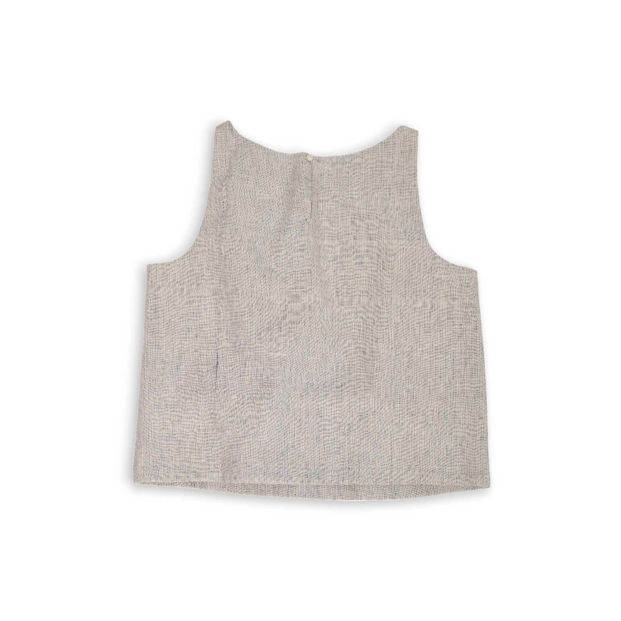 Nama Top – Kala Cotton Handwoven Stripe Top (Sleeveless | Natural Indigo Pinstripes | Sizes S–L)