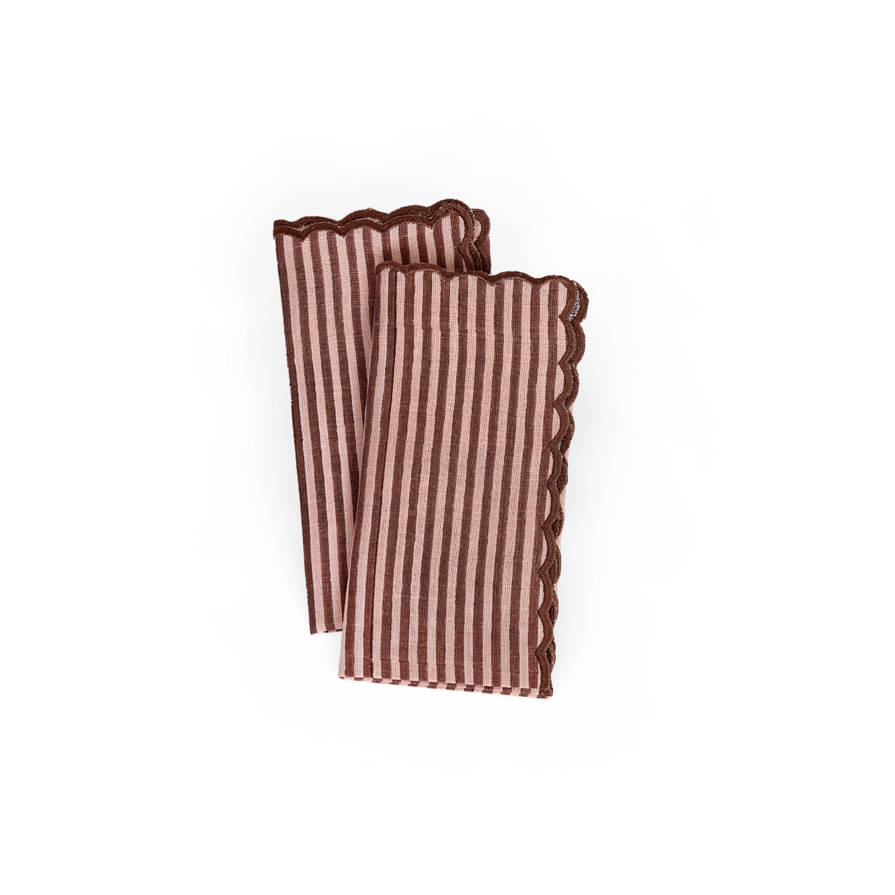 Clay Stripe – Hand Block Printed Cotton Napkin (Set of 2) (18" x 18")