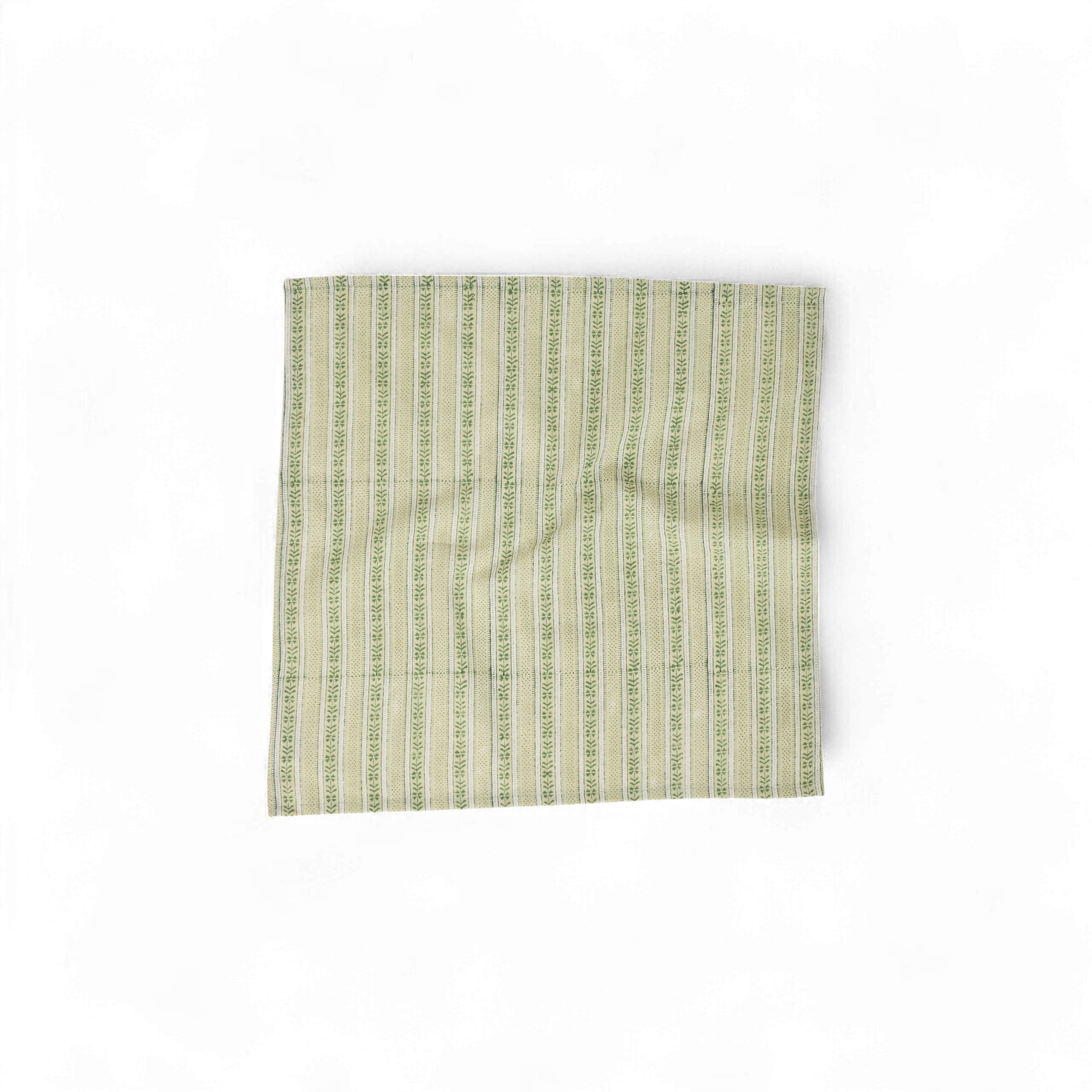 Reva Sage – Hand Block Printed Linen Napkin (Set of 2) | Size: 18" x 18"