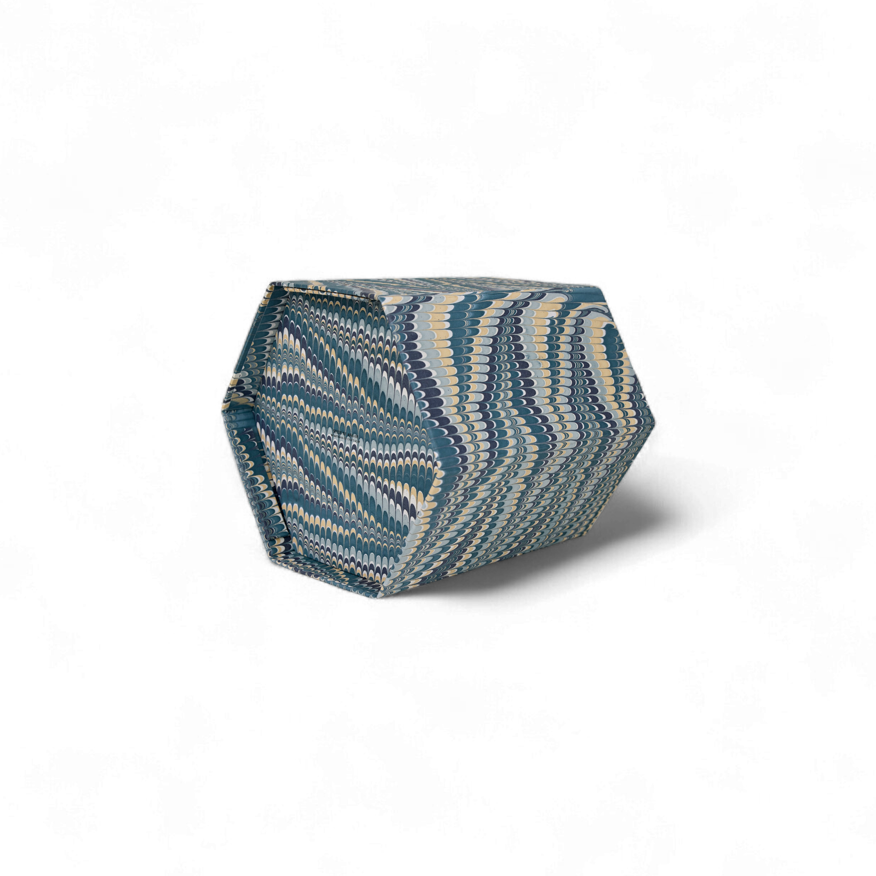 Ripple Hexa – Hand Marbled Collapsible Basket (9.5" x 9.5" x 10.5")