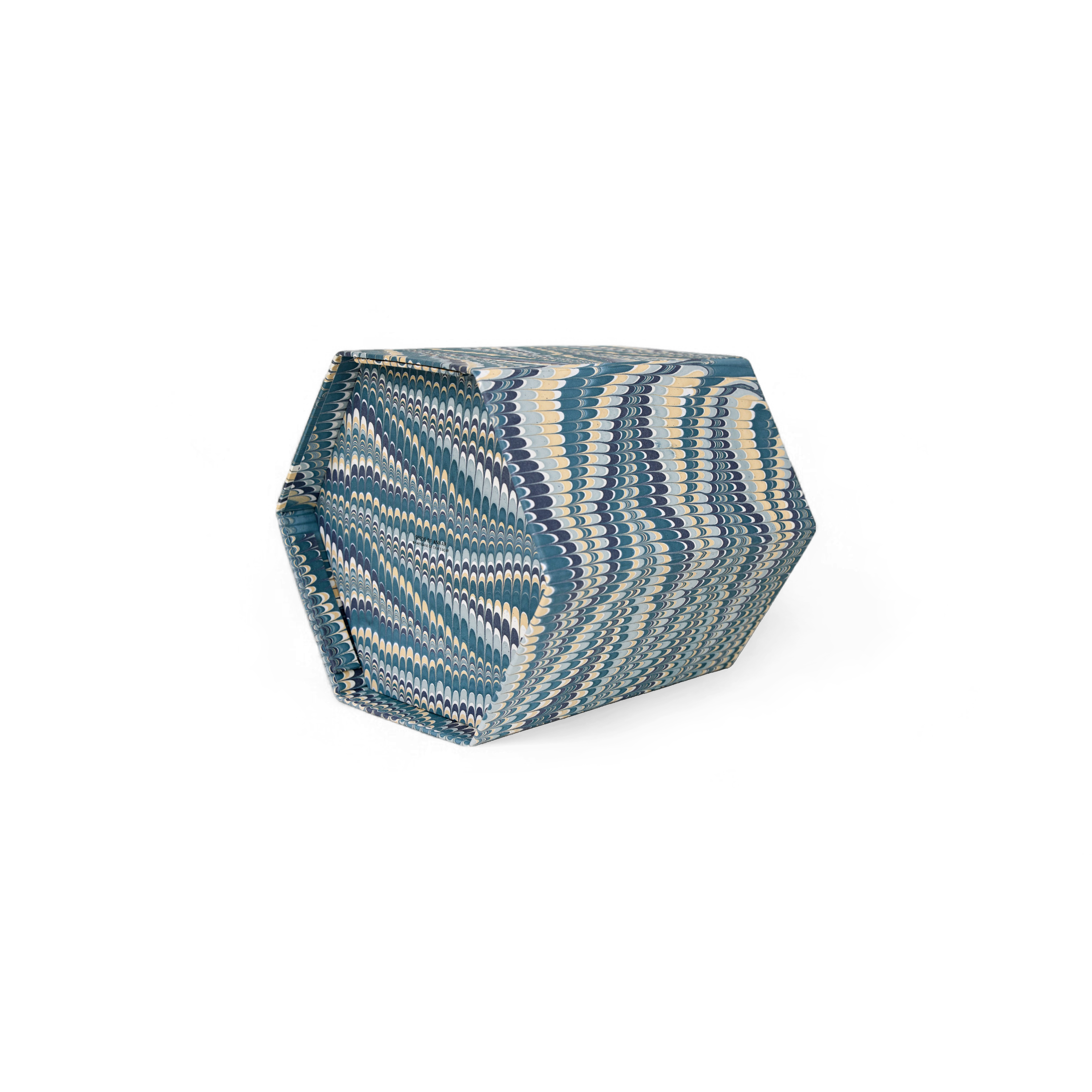 Ripple Hexa – Hand Marbled Collapsible Basket (9.5" x 9.5" x 10.5")