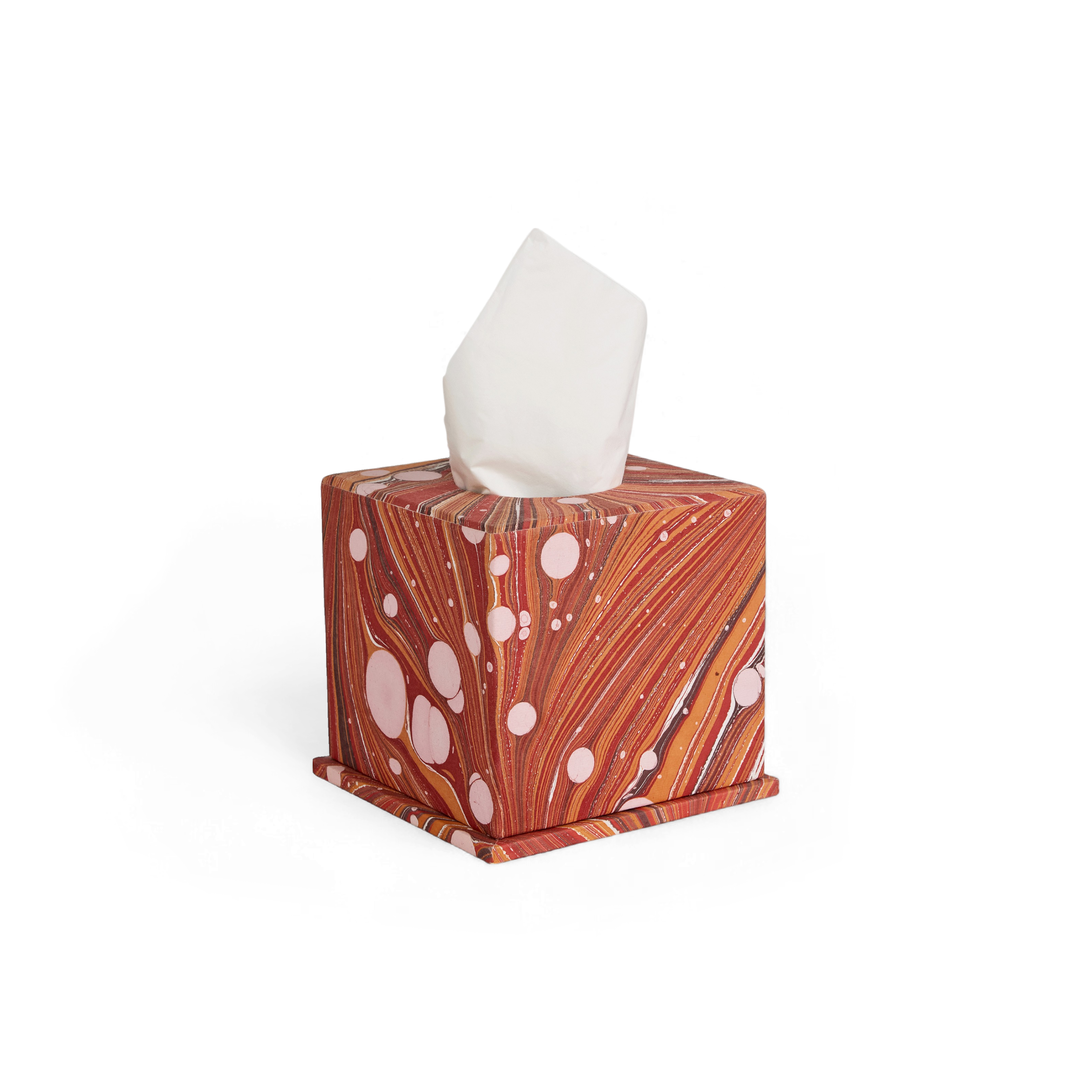 Terracotta Swirl – Tissue Box Cover (5.25” H x 5” W x 5” D)