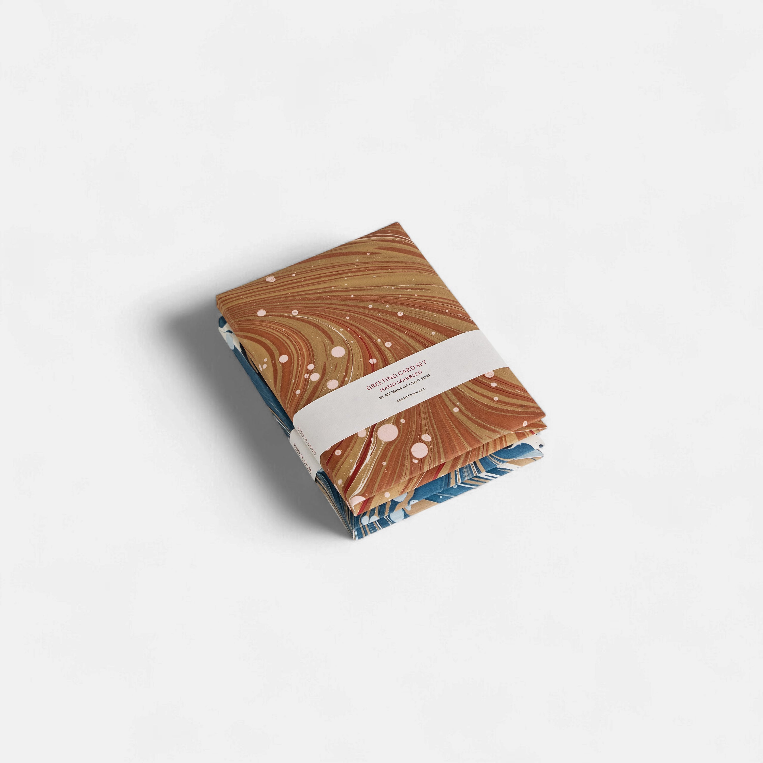 Sand Tide – Hand Marbled Greeting Card Set (6" x 4" | Set of 8 Cards & Envelopes)