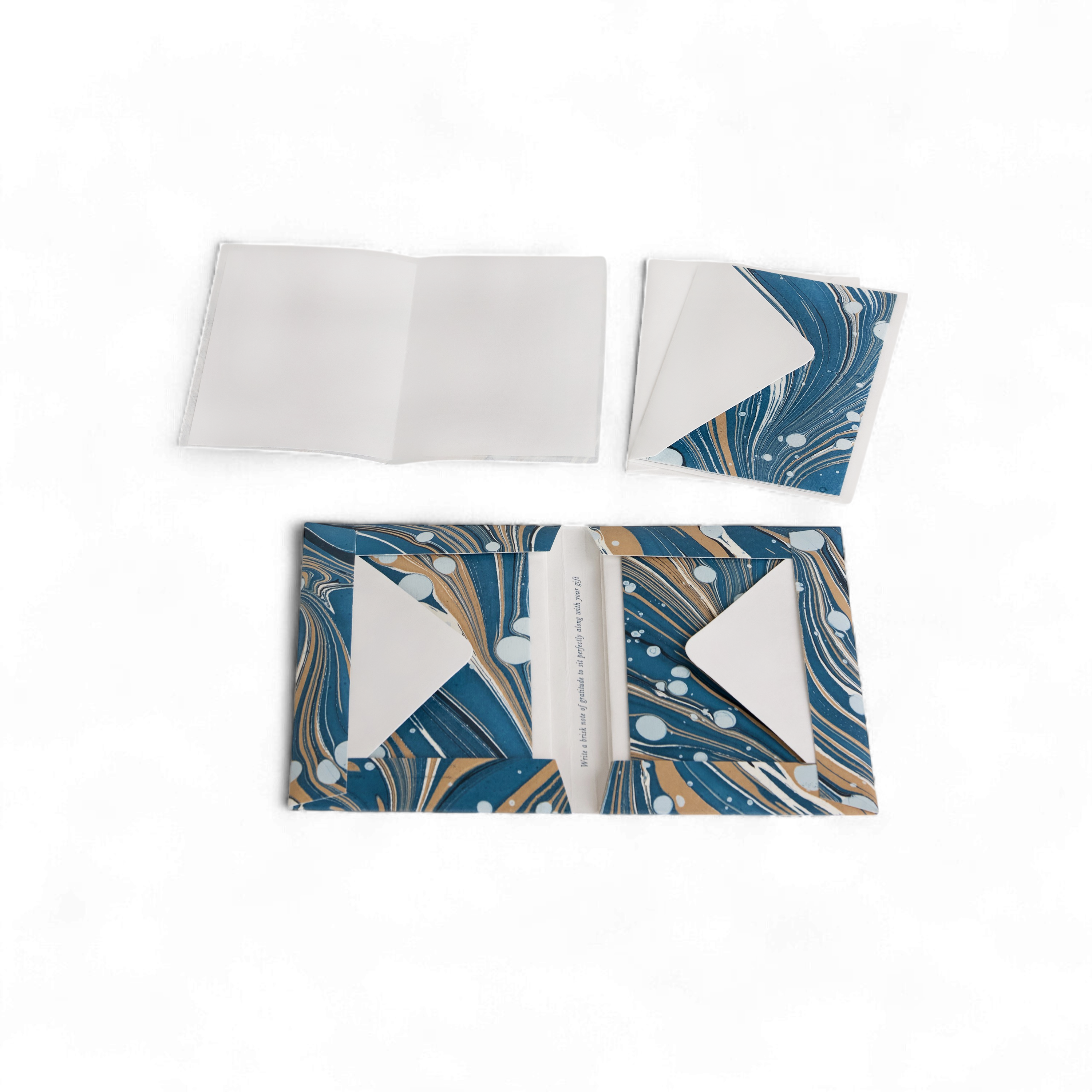 Sand Tide – Hand Marbled Greeting Card Set (6" x 4" | Set of 8 Cards & Envelopes)
