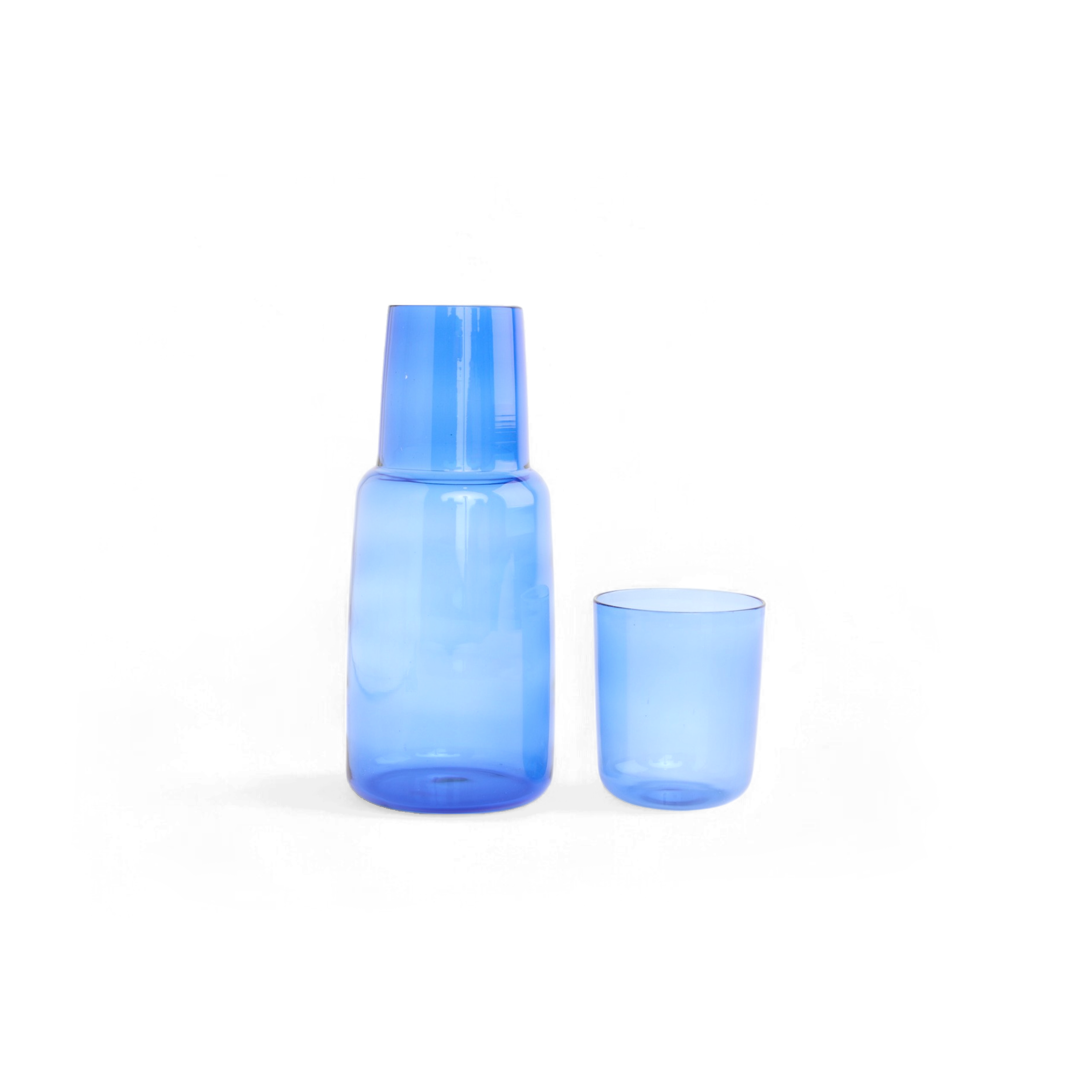 Indigo Mist – Handcrafted Borosilicate Carafe Set (10" H x 4" Dia)