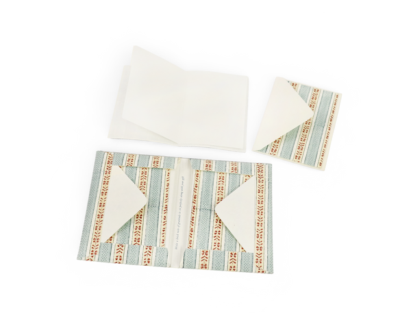 Sage Meadow – Hand Block Printed Greeting Card Set  (6” x 4” | 100% Recycled Cotton Paper)