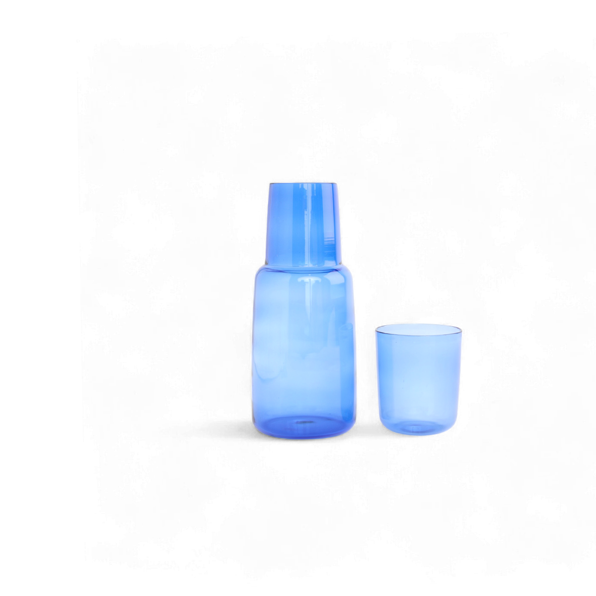 Indigo Mist – Handcrafted Borosilicate Carafe Set (10" H x 4" Dia)