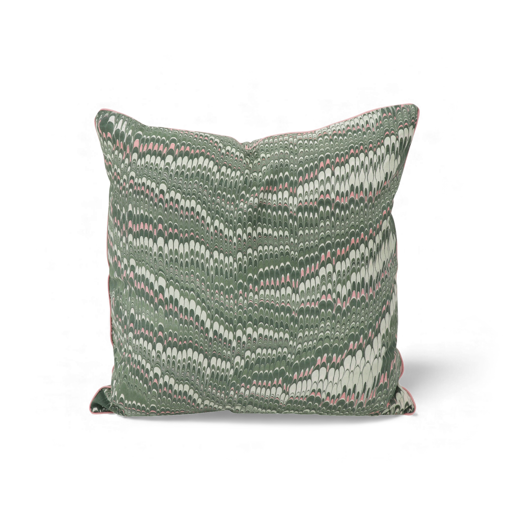 Meadow wave – Hand Marbled Cotton Pillow Cover (18" x 18")