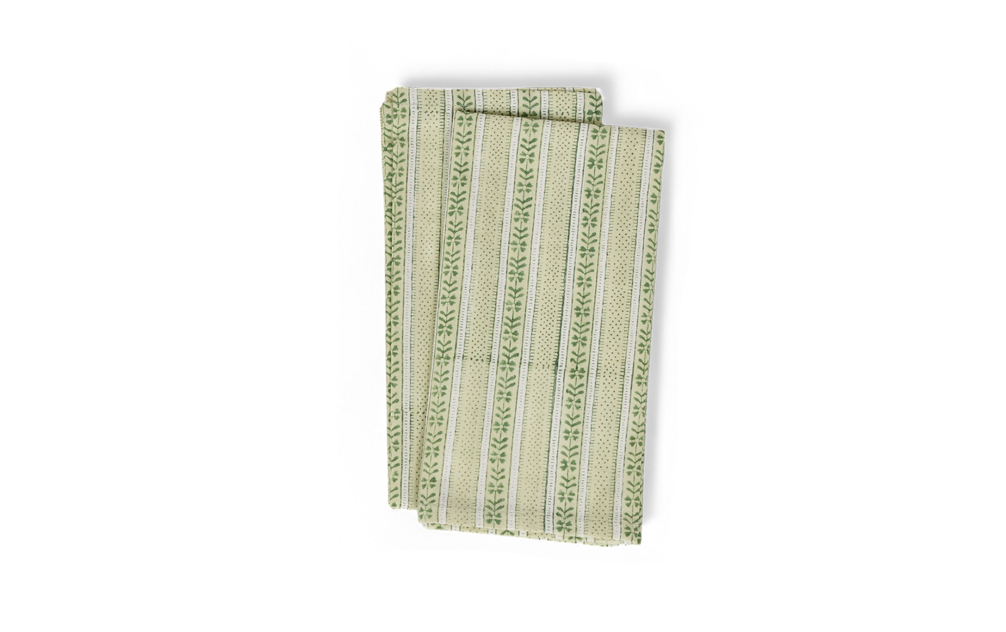 Reva Sage – Hand Block Printed Linen Napkin (Set of 2) | Size: 18" x 18"