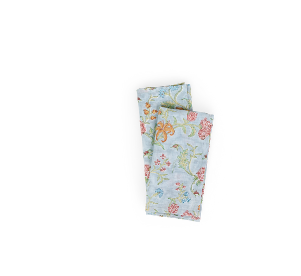 Sky Garden – Hand Block Printed Linen Napkin (Set of 2)  18