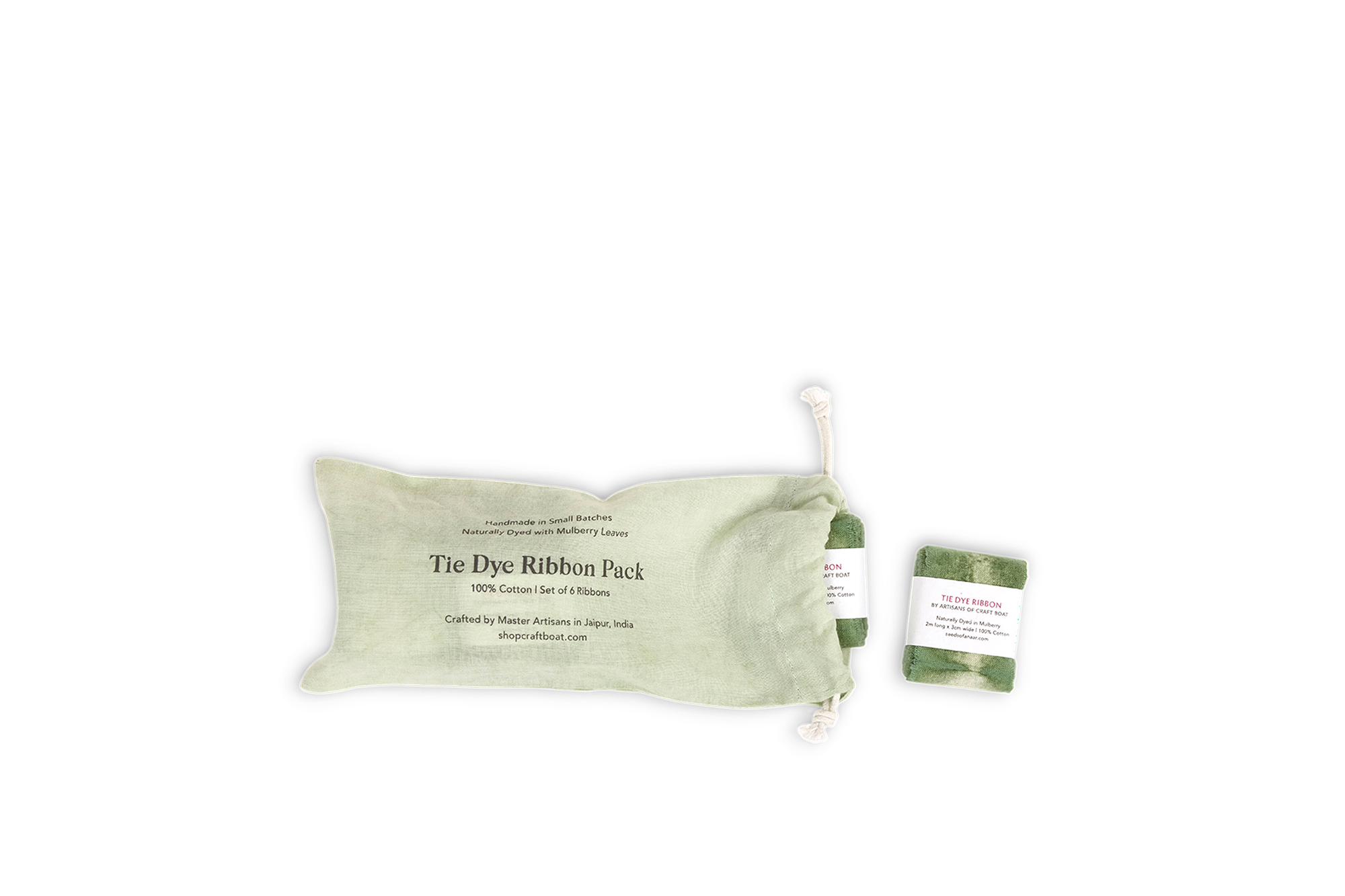 Sage - Natural Cotton Ribbon Pack (Set of 6)