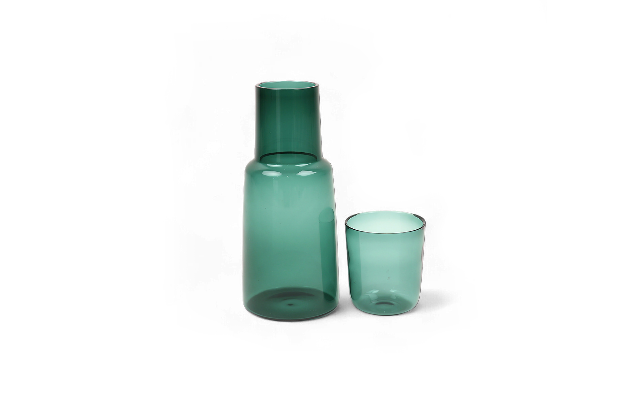 Forest Haze – Handcrafted Borosilicate Carafe Set (10" H x 4" Dia)