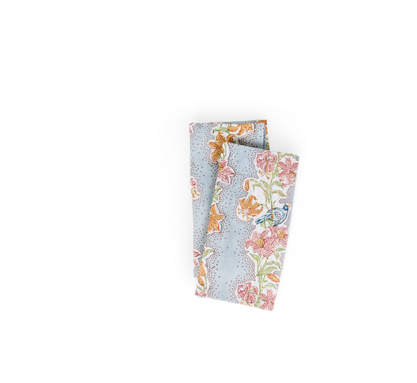 Sky Garden – Hand Block Printed Linen Napkin (Set of 2)  18