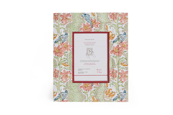 Parrot Garden – Hand Block Printed Wall Picture Frame (12
