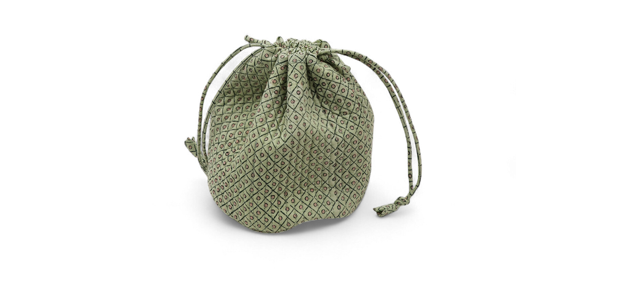 Myra Sage – Hand Block Printed Quilted Pouch (Jewelry & Beauty Organizer)