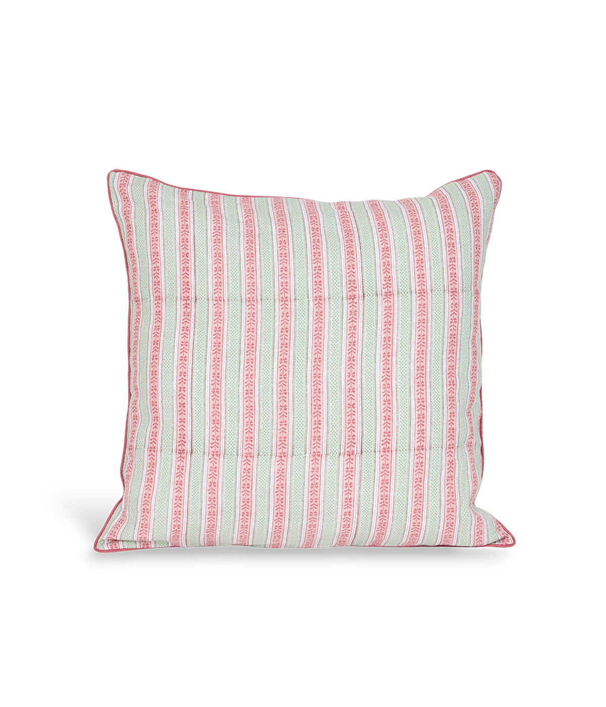 Rose Trail – Hand Block Printed Linen Pillow Cover (20" x 20")