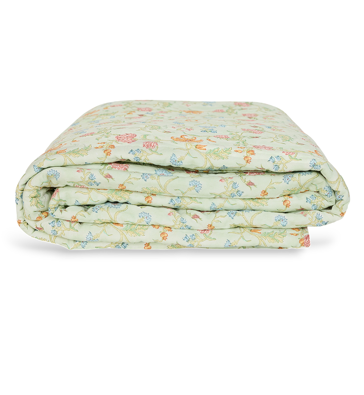 Spring Meadow – Hand Block Printed Cotton Quilt (90" x 108")