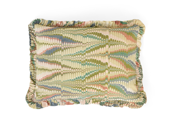 Meadow Wave – Hand Marbled Cotton Pillow Cover 12