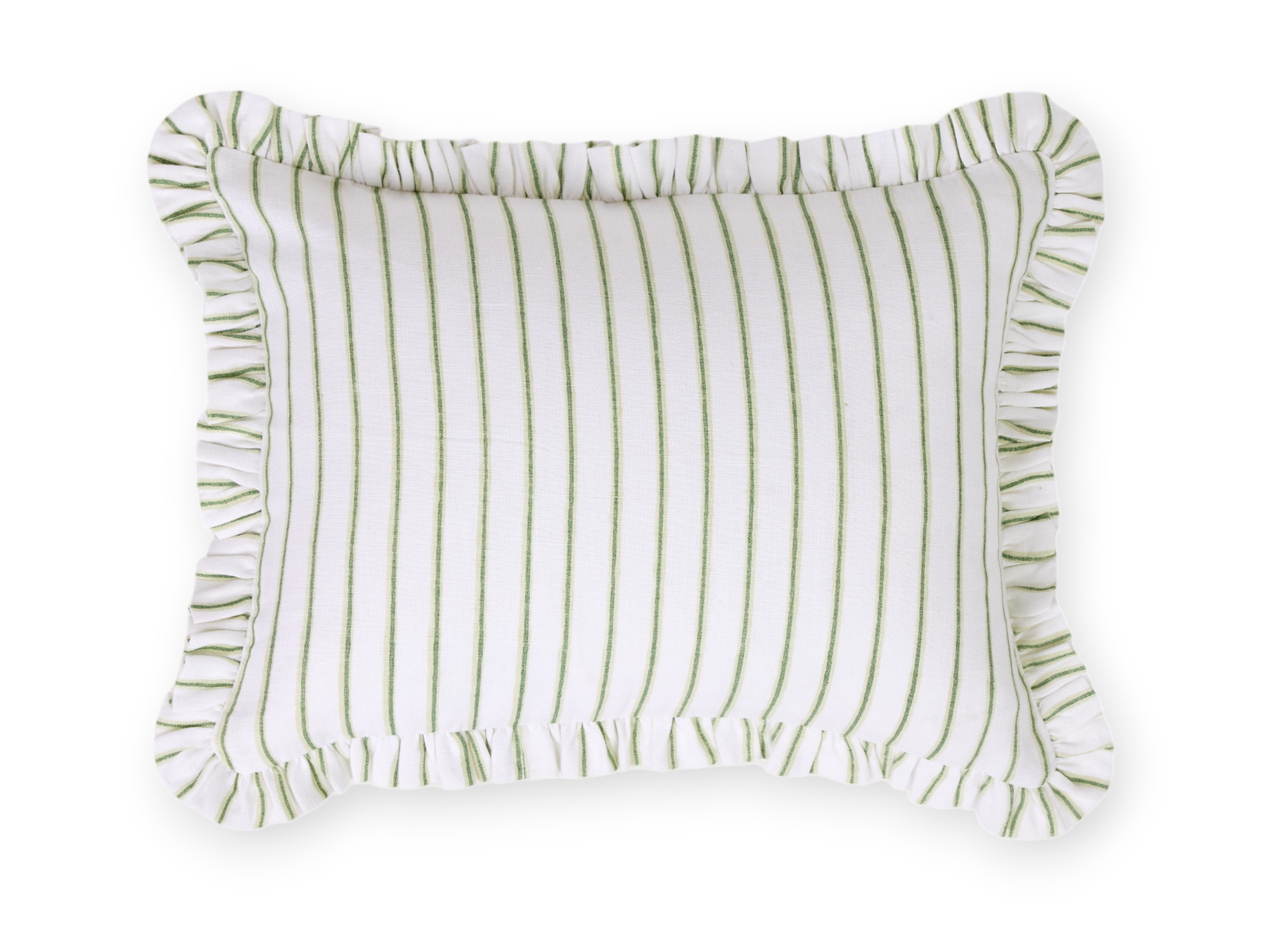 Stripe Frill – Hand Block Printed Linen Pillow Cover (12" x 16")
