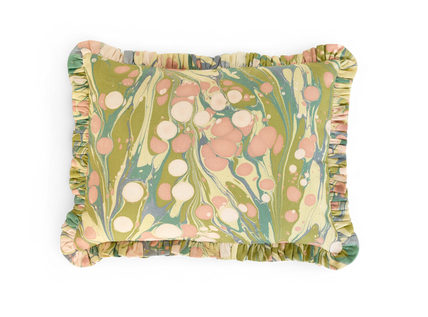 Meadow Stone  – Hand Marbled Cotton Pillow Cover 12