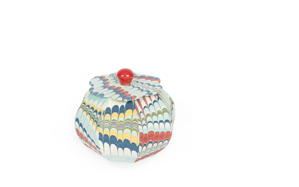 Ocean Wave – Hand Marbled Storage Jar (4.5