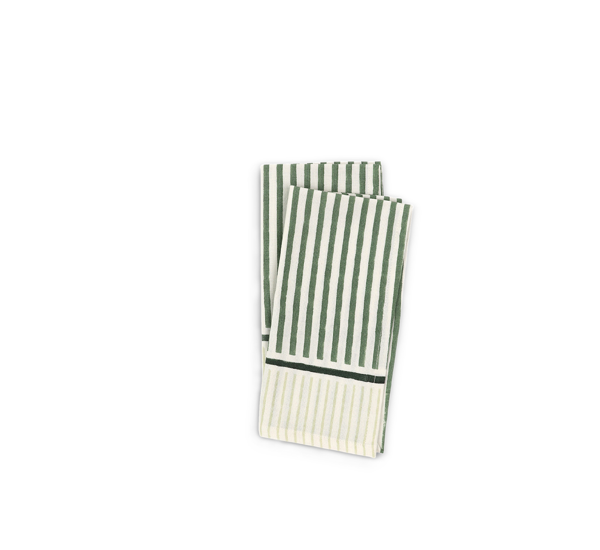Forest Stripe – Hand Block Printed Cotton Napkin (Set of 2) (18" x 18")