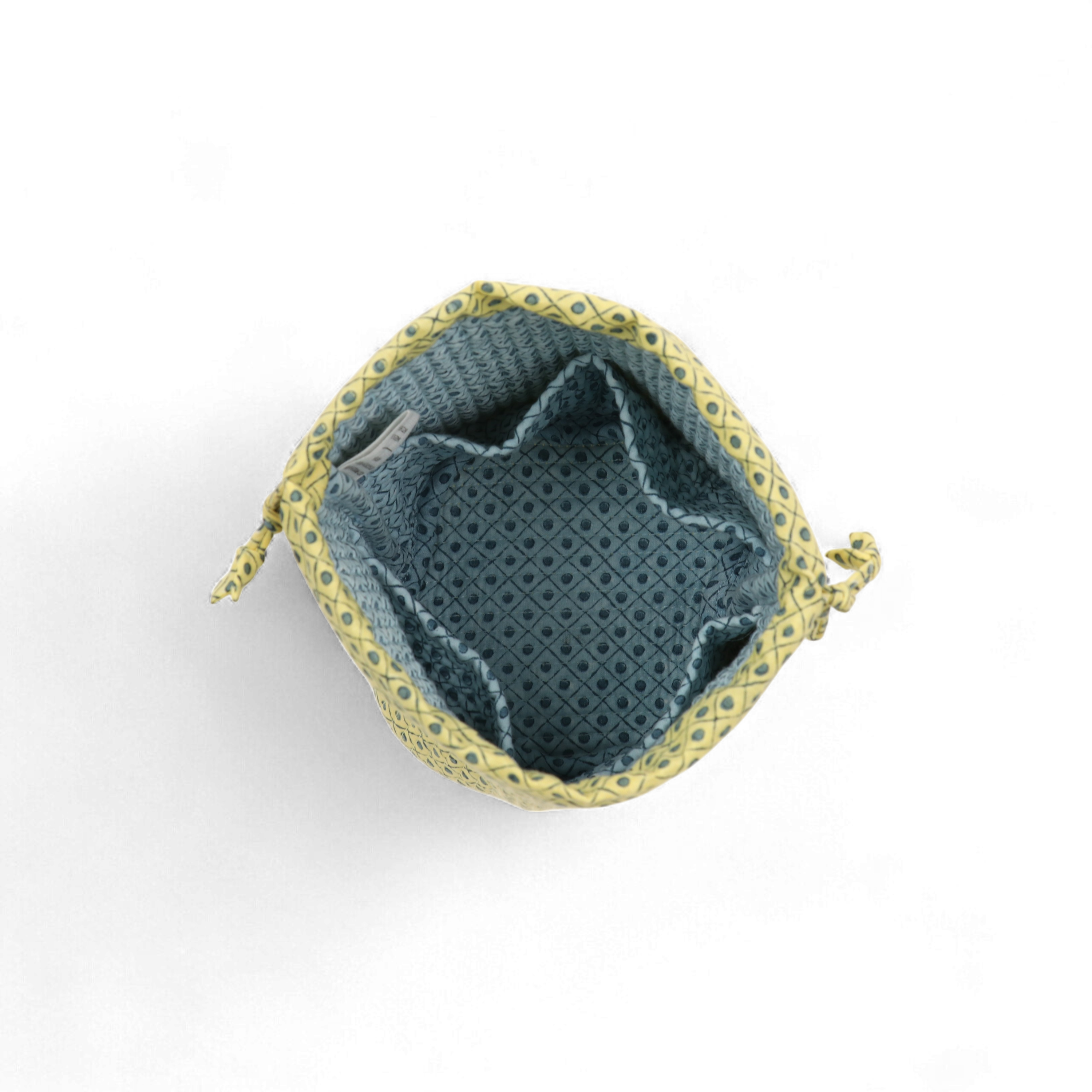Myra Blue – Hand Block Printed Quilted Pouch (Jewelry & Beauty Organizer)