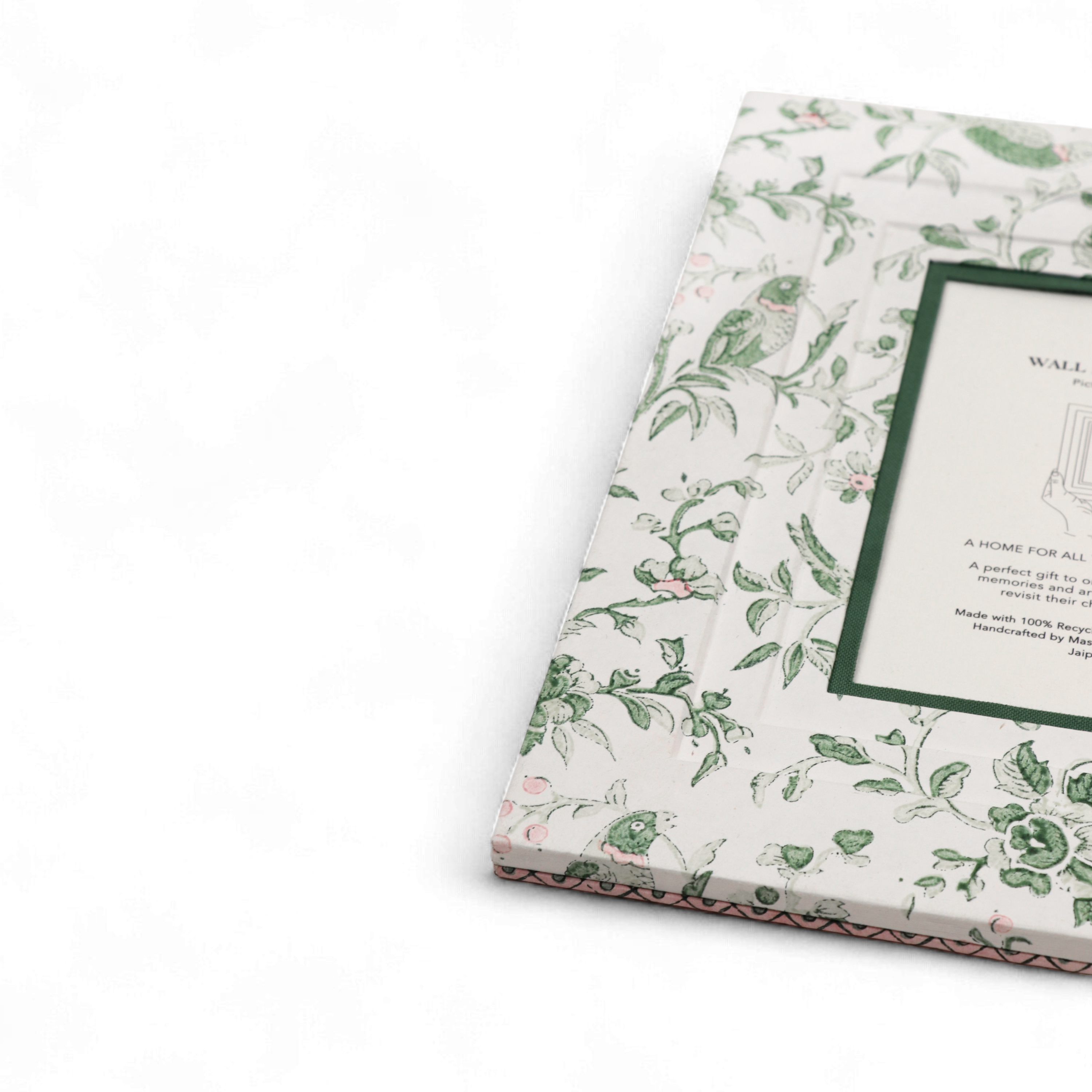 Bagh Parrot – Hand Block Printed Wall Picture Frame (12" x 10", fits 7" x 5" picture)