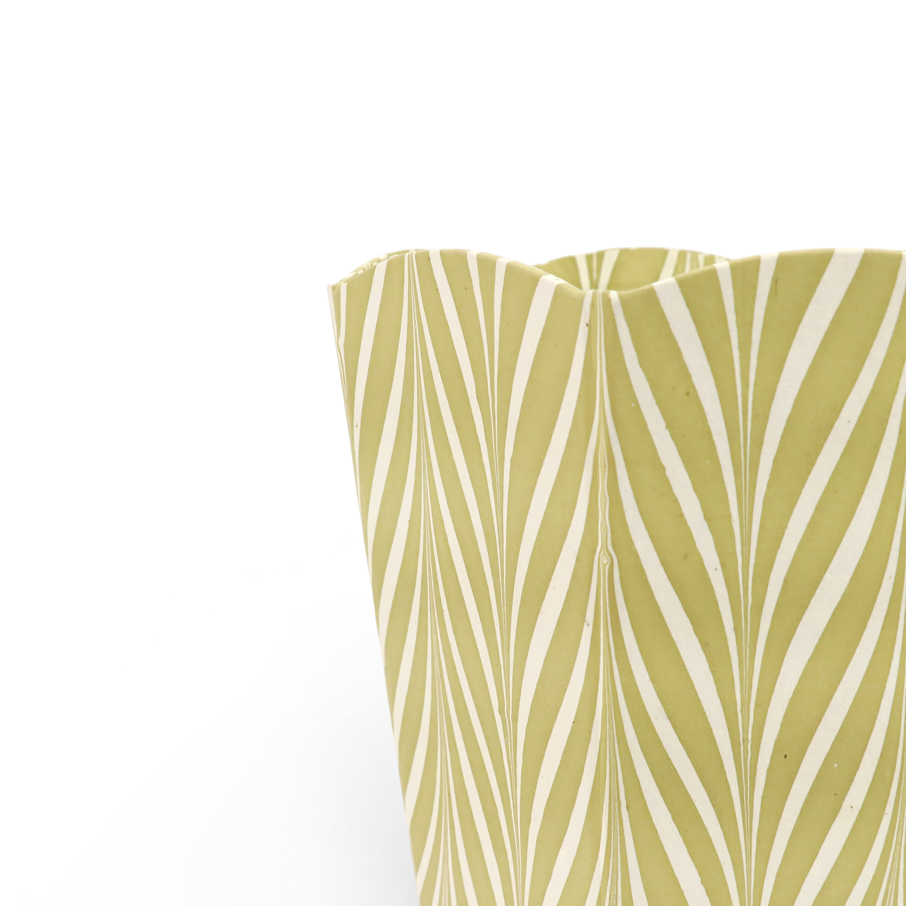 Sand Current – Hand Marbled Scalloped Basket (9.5" W x 9.5" D x 12" H.)