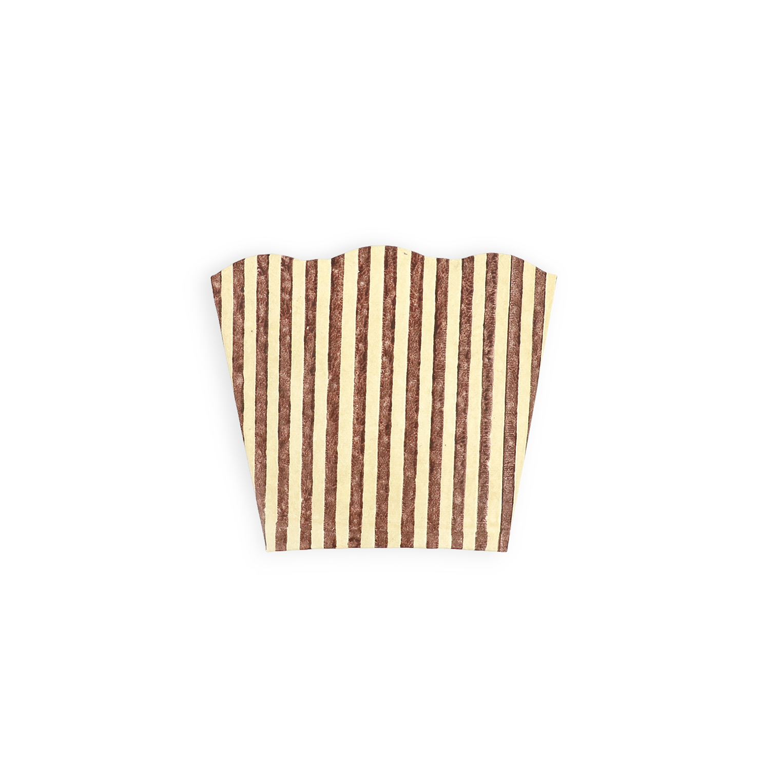 Desert Stripe – Hand Block Printed Scalloped Pen Pot  (3.25" W x 3.25" D x 4.5" H )