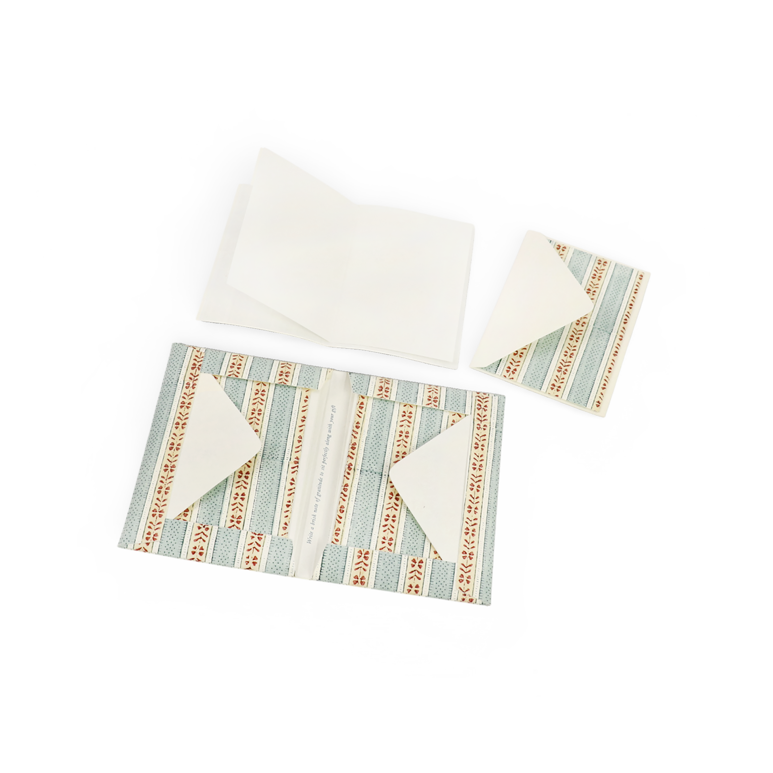Sage Meadow – Hand Block Printed Greeting Card Set  (6” x 4” | 100% Recycled Cotton Paper)