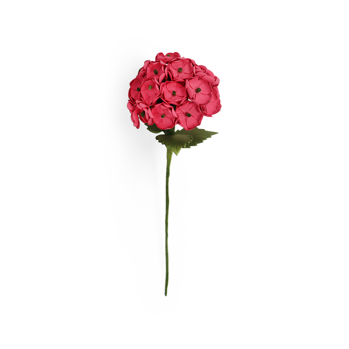 Old Rose Hydrangea – Handcrafted Paper Flower Stick (Approx. 2.5" W x 9" H)