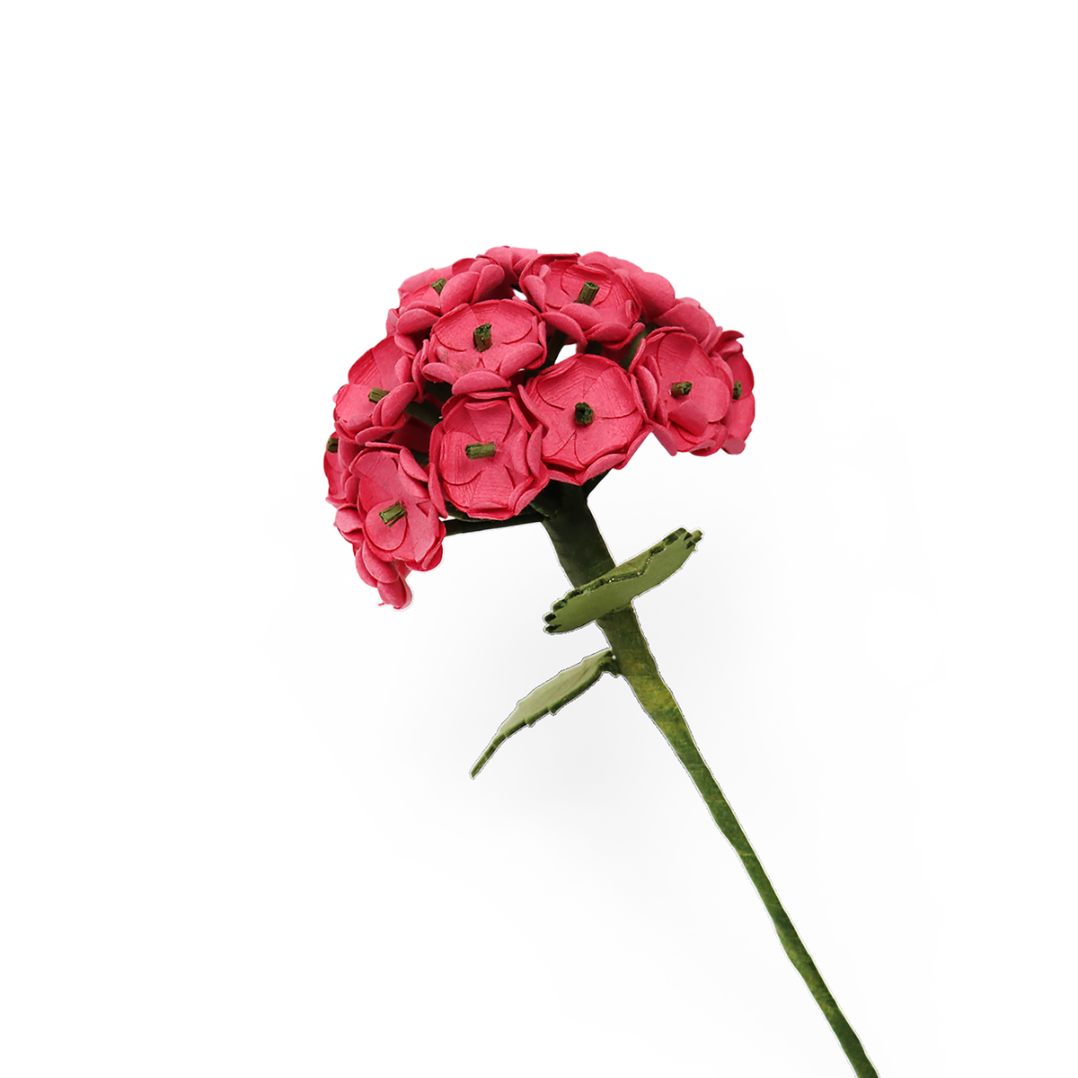 Old Rose Hydrangea – Handcrafted Paper Flower Stick (Approx. 2.5" W x 9" H)