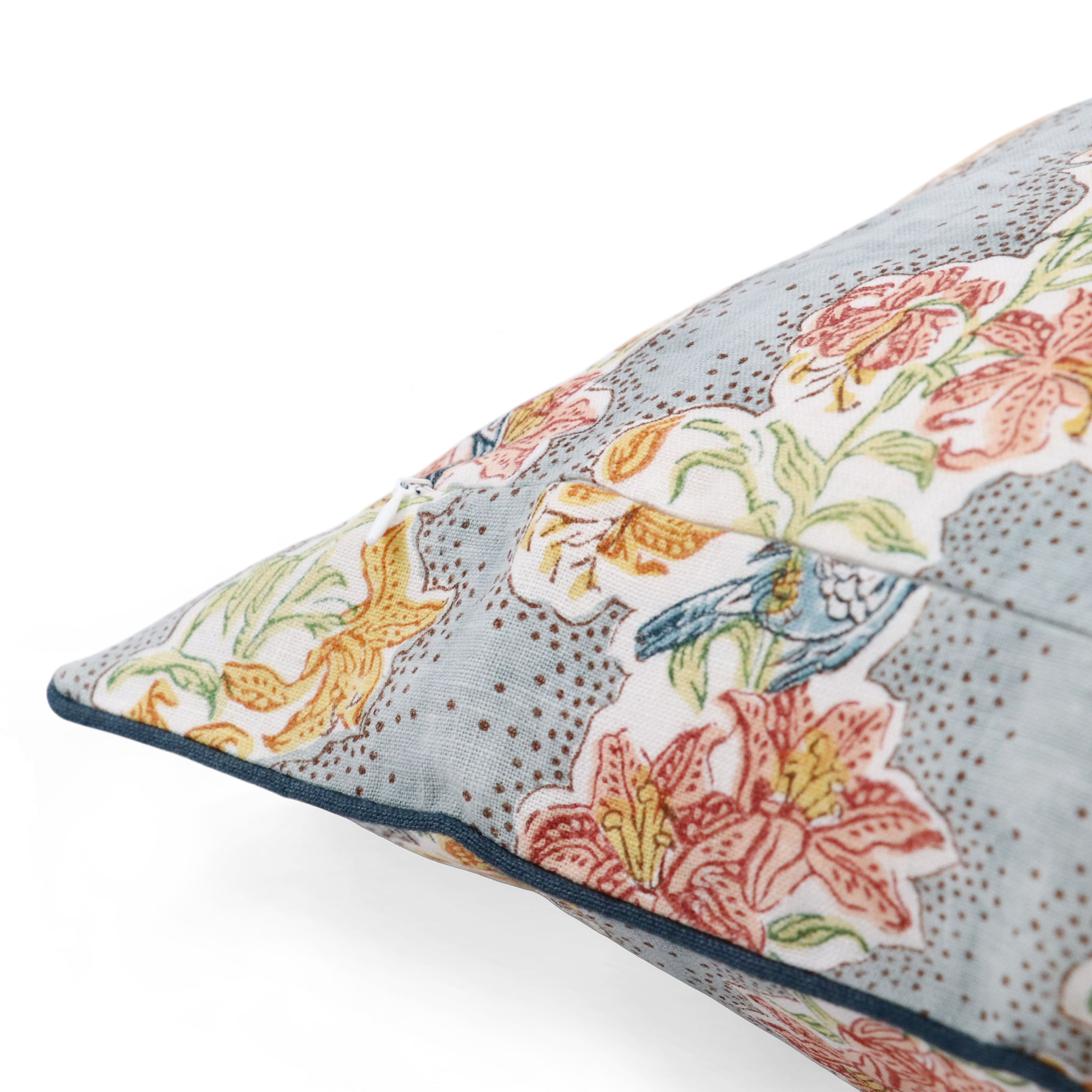 Sky Garden – Hand Block Printed Linen Pillow Cover (20" x 20")