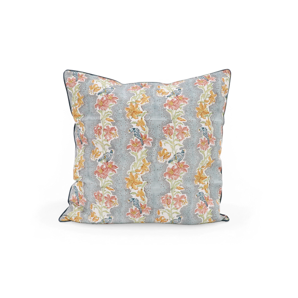 Sky Garden – Hand Block Printed Linen Pillow Cover (20