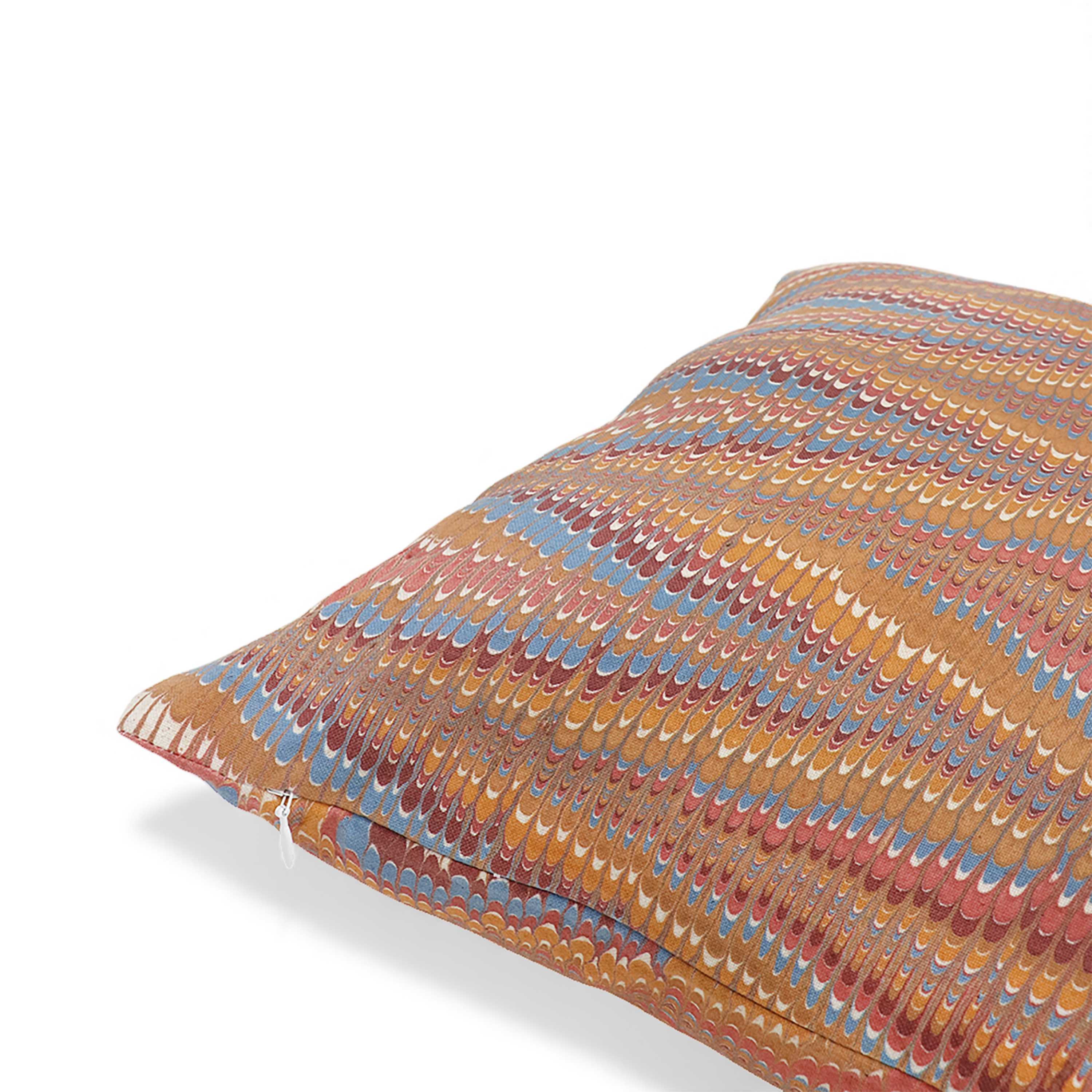 Clay wave – Hand Marbled Cotton Pillow Cover (18" x 18")