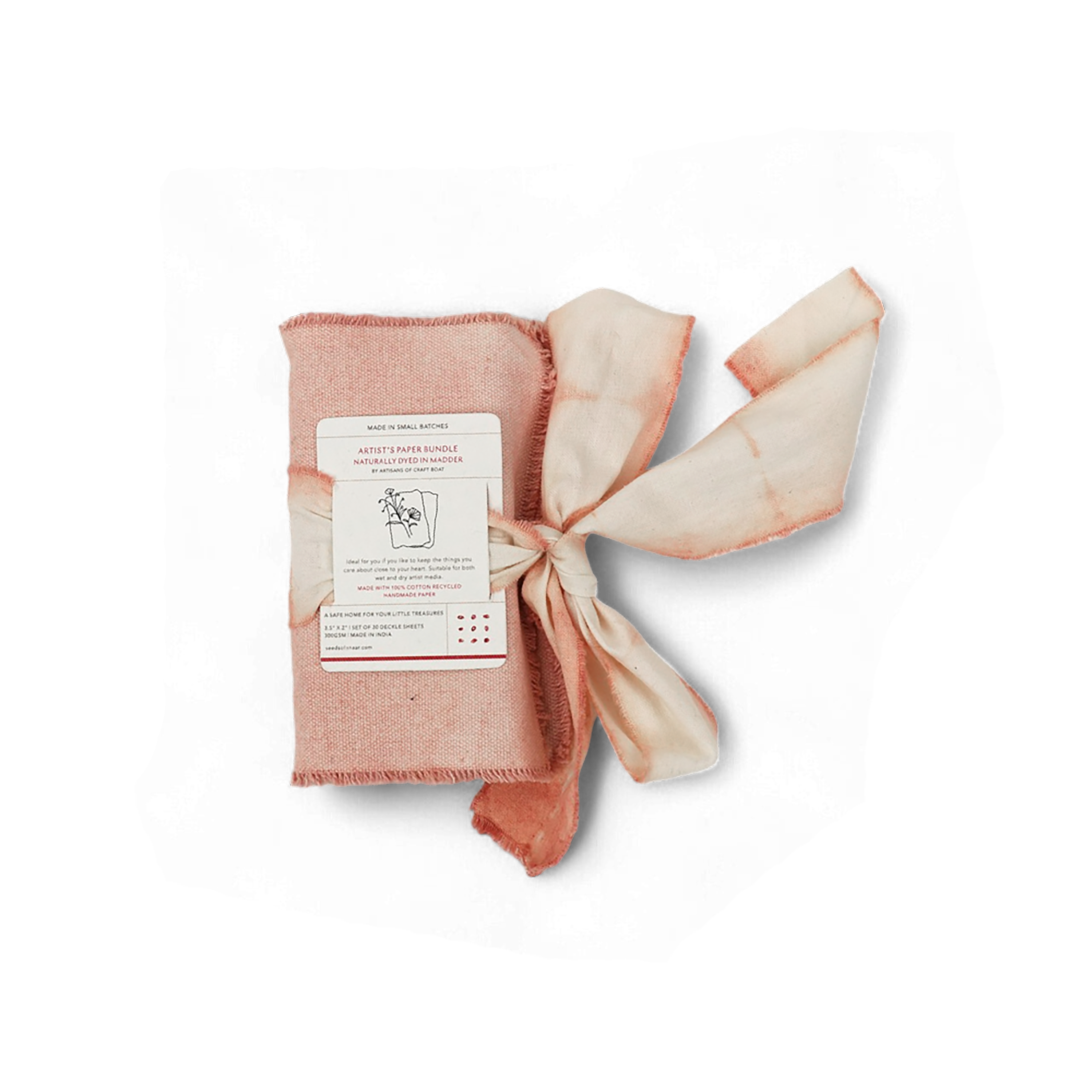 Madder– Handmade Recycled Cotton Paper Set Small (3" x 2") (Pack of 30)