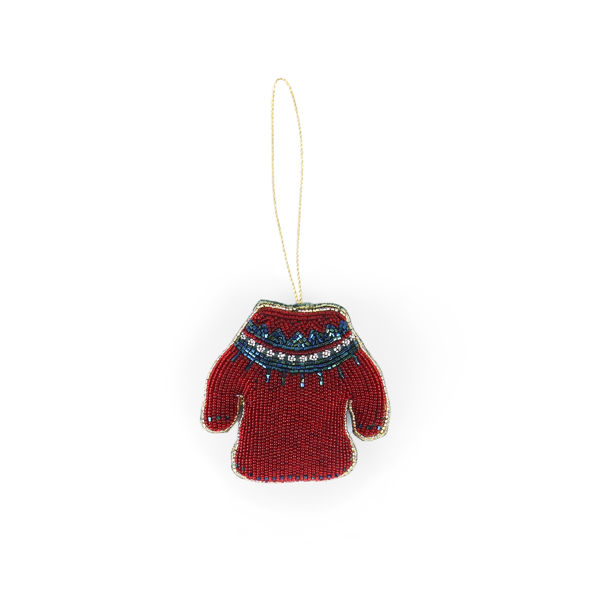 Cozy Sweater – Hand Embroidered Christmas Ornament (4.25" × 4.25")
