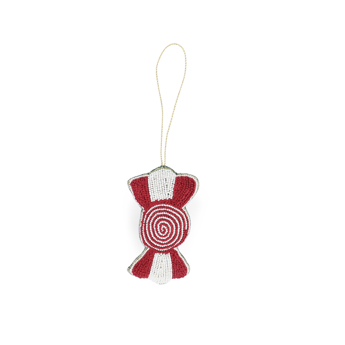 Candy – Hand Embroidered Christmas Ornament (4.5" × 2.5")