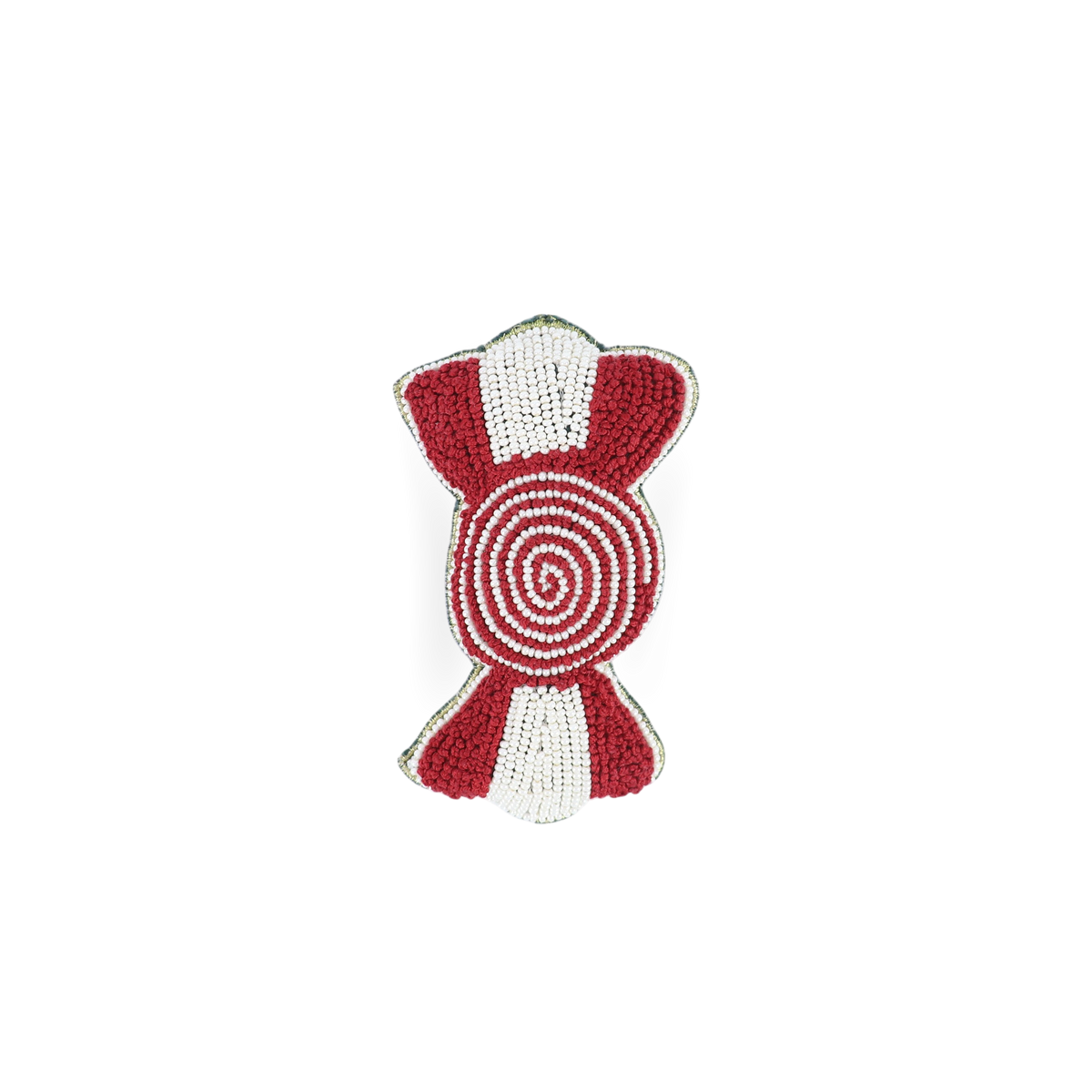 Candy – Hand Embroidered Christmas Ornament (4.5" × 2.5")