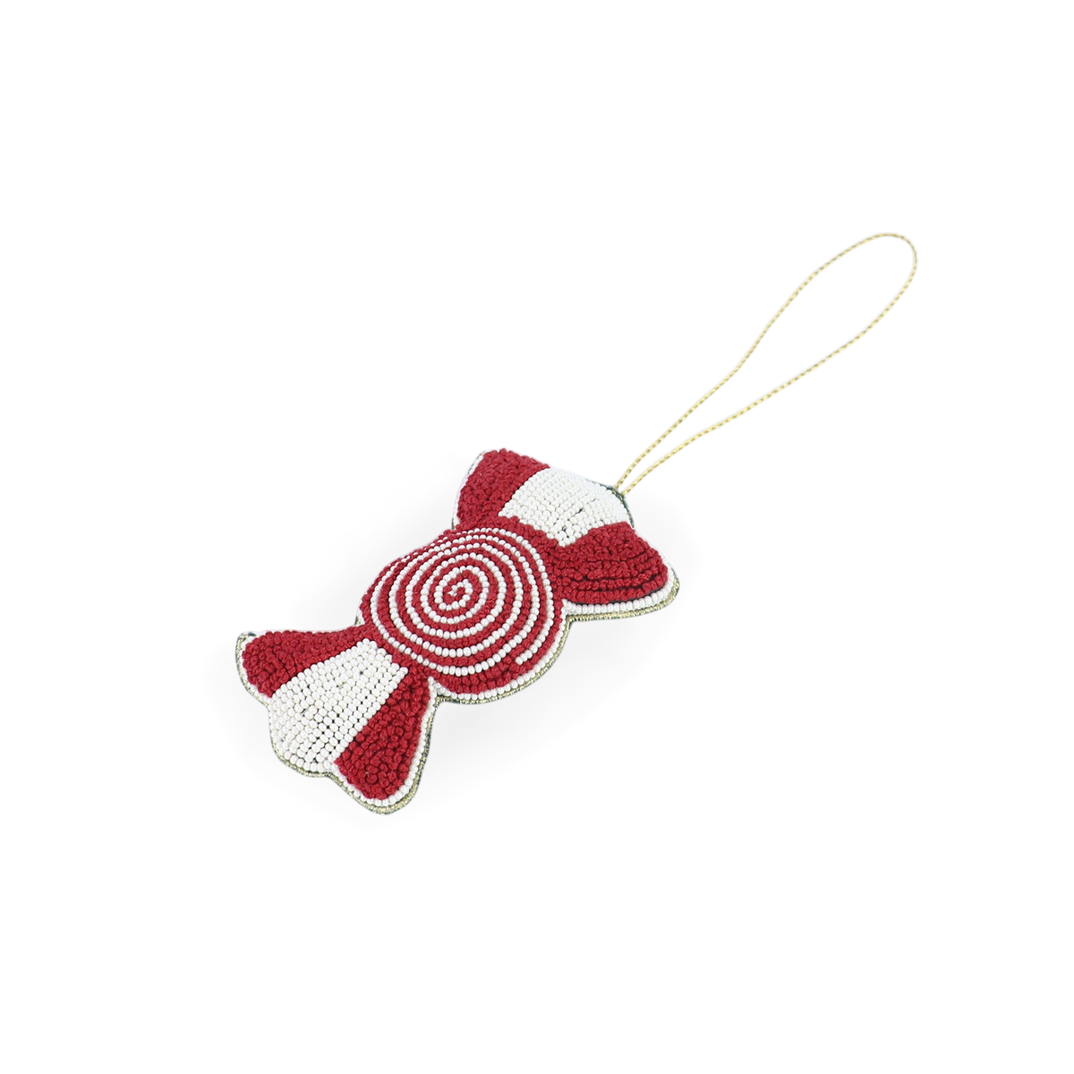 Candy – Hand Embroidered Christmas Ornament (4.5" × 2.5")