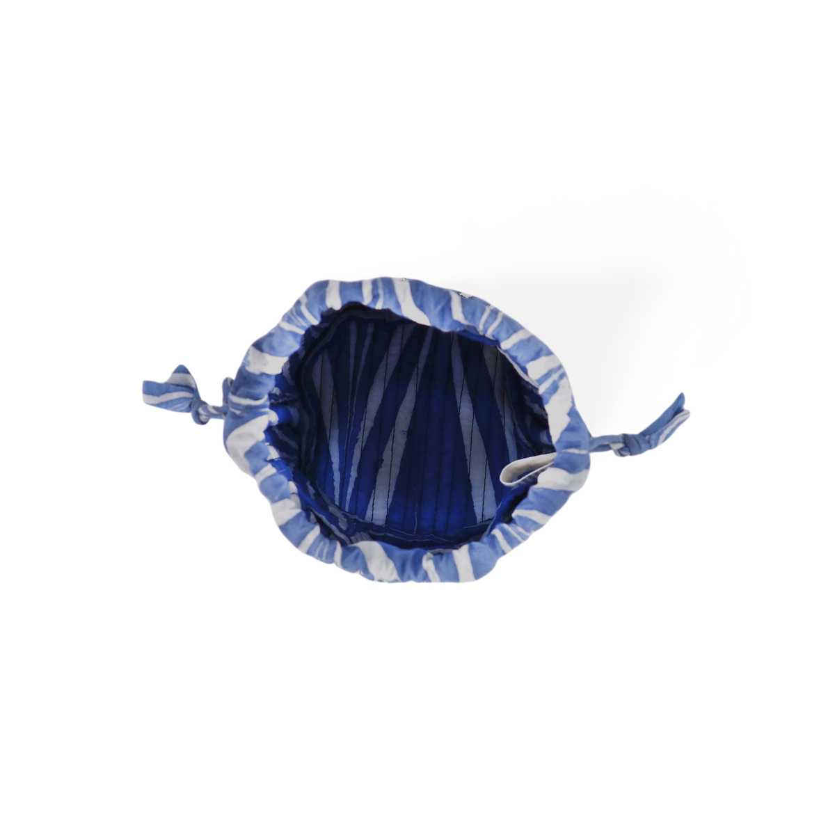 Harbor Blue Banyan – Hand Embroidered Quilted Pouch (Jewelry & Beauty Organizer)