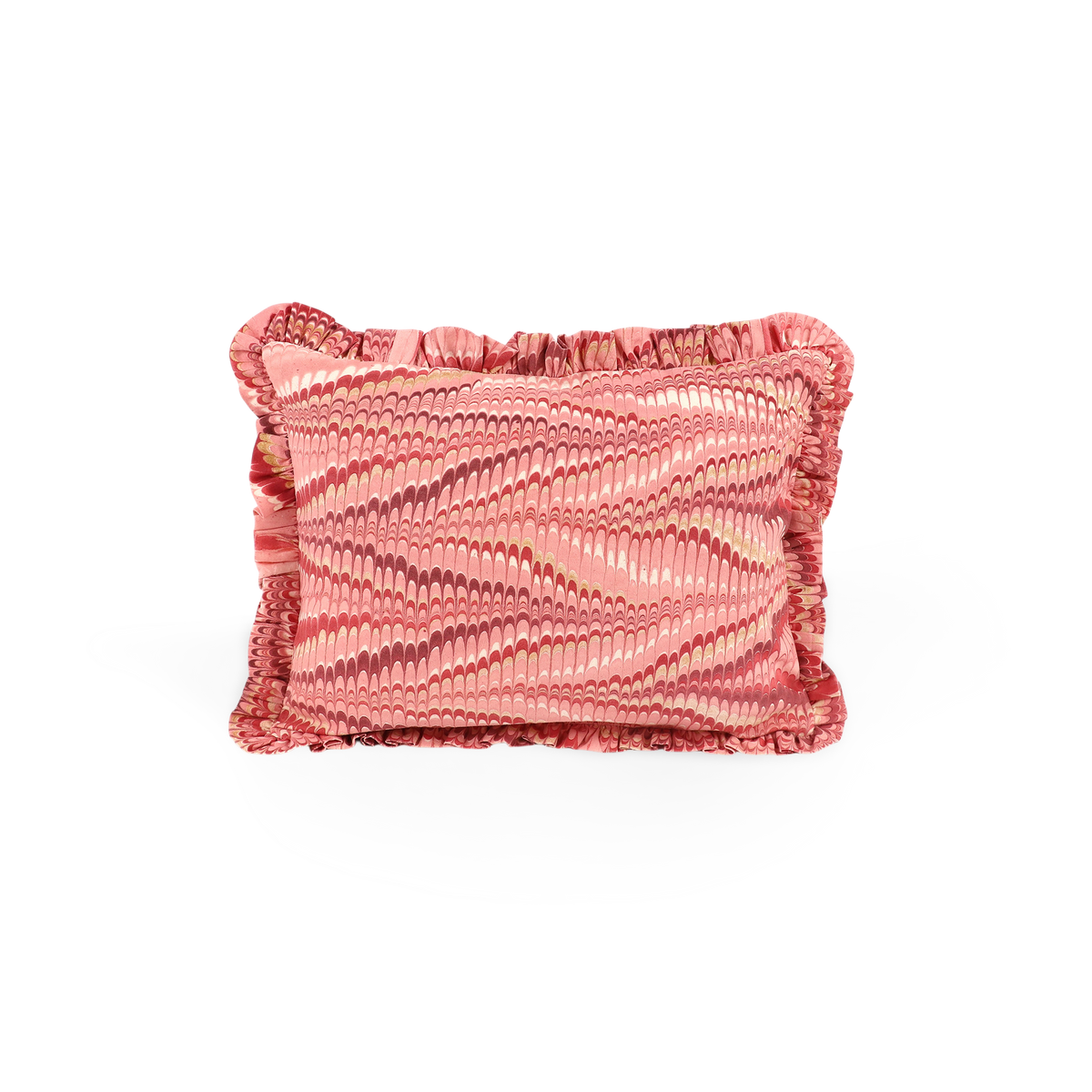 Garnet Red Mountain – Hand Marbled Cotton Pillow Cover (12" x 16")