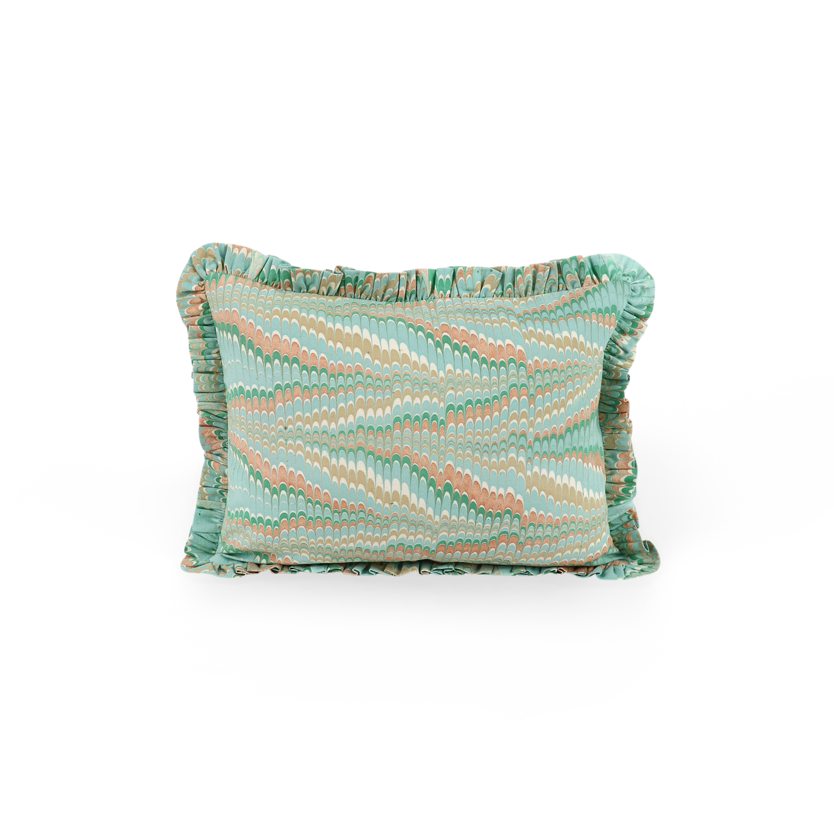 Celadon Green Mountain – Hand Marbled Cotton Pillow Cover (12" x 16")