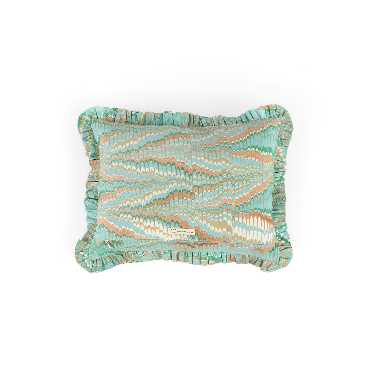 Celadon Green Mountain – Hand Marbled Cotton Pillow Cover (12" x 16")
