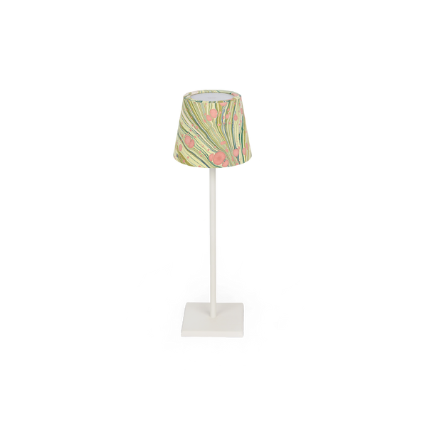 Meadow Swirl – Hand Marbled Lampshade Cover (3.75” H x 4.5” W x 3.5” Ø | 100% Recycled Cotton Paper)