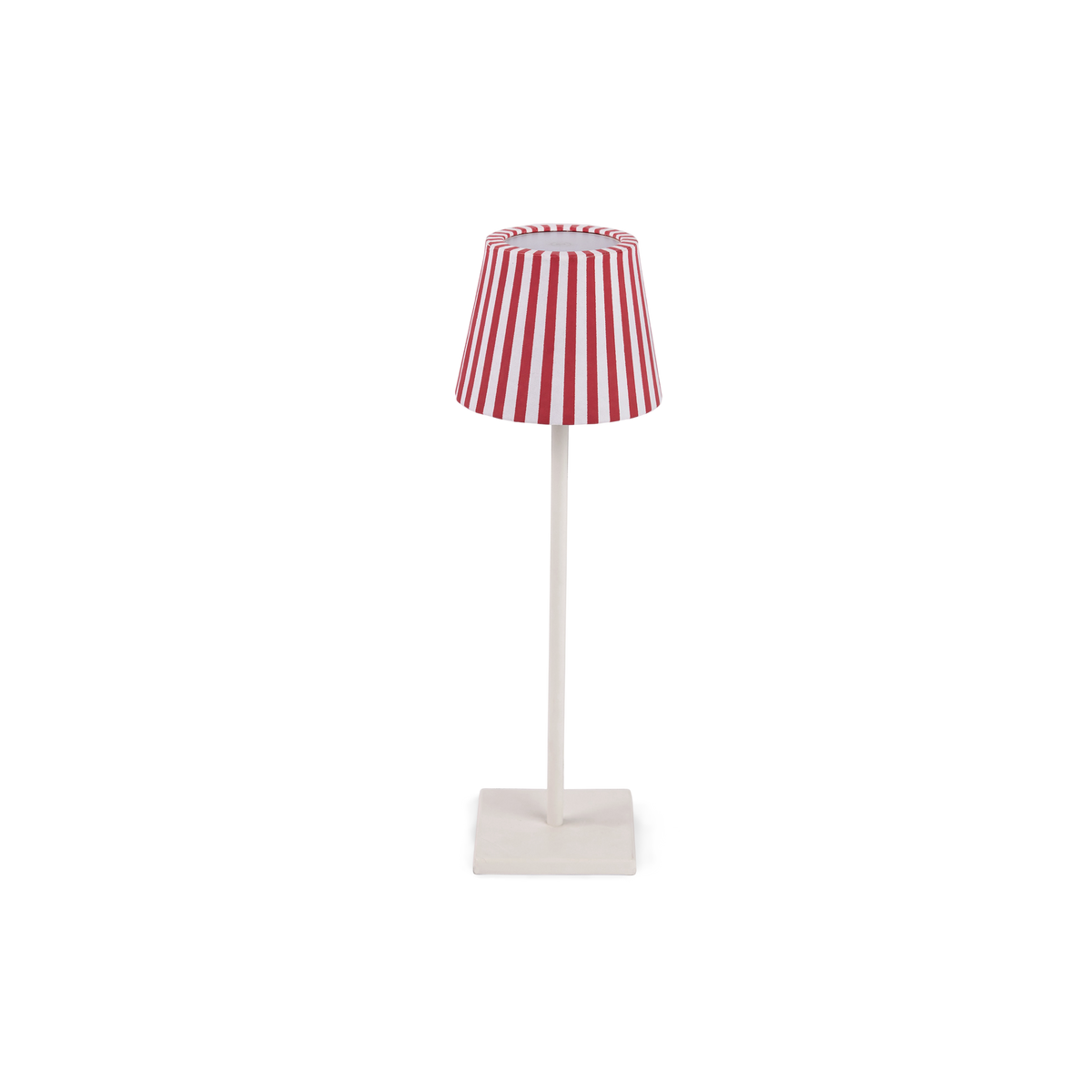 Garnet Red Bengal Stripe – Hand Block Printed Lampshade Cover (3.75" H x 4.5" W x 3.5" Ø | 100% Recycled Cotton Handmade Paper)